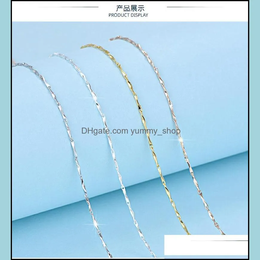 925 sterling silver 0.65mm 0.8mm box chain necklace 16 18 for pendants wholesale jewelry making