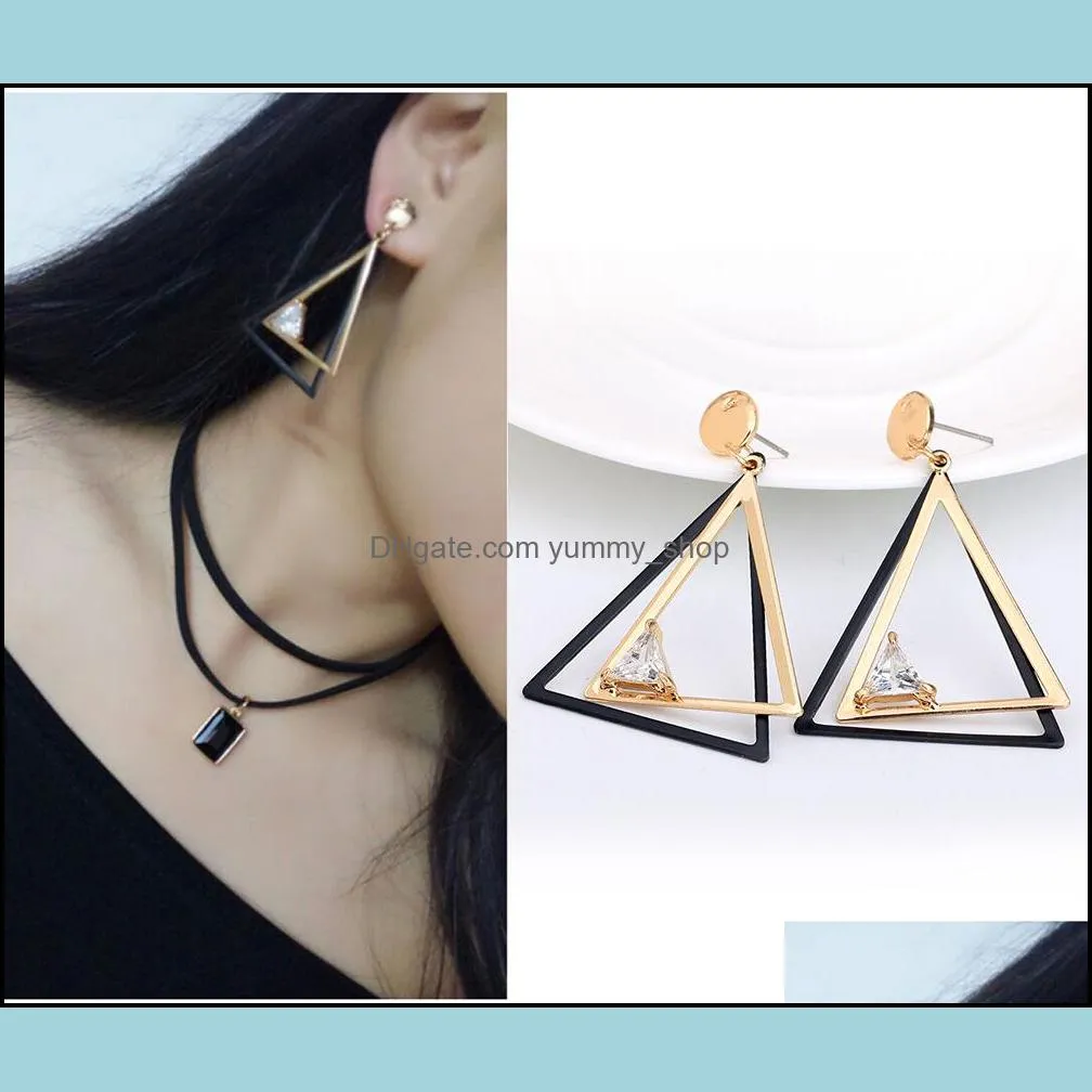 luxury 925 sterling silver retro simple and unique personality triangular geometric pattern high quality earrings factory direct sale