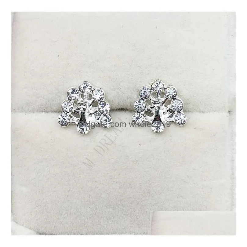 50 style stud earrings new fashion lovely women heart crystal ear stud earring jewelry for charming lover earring diamante earing