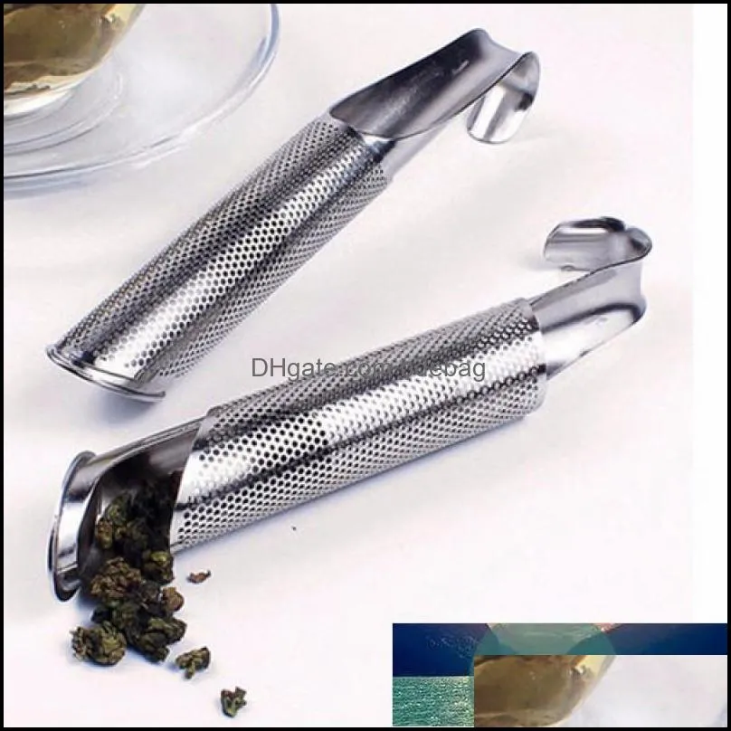 1pcs kitchen accessories tea strainertainless steel infuser pipe design touch feel holder tool tea spoon infuser filter