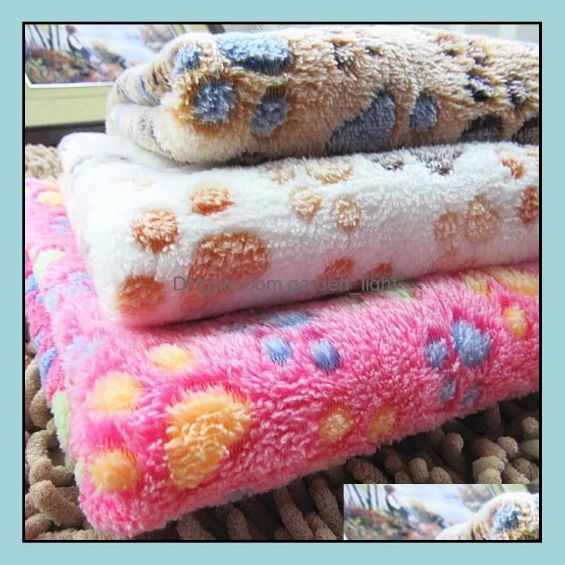pet blanket colorful claw printed cat dog blankets doublesided plush soft warm puppy throws pet sleeping mat bath towel lxl700y