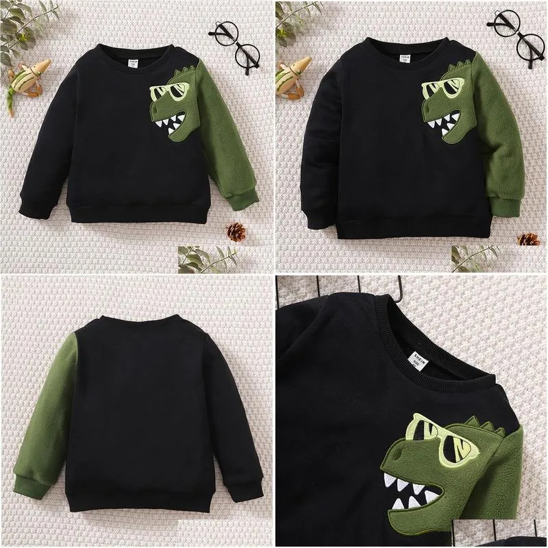 pullover 4 7y kids boys sweatshirt baby autumn clothing cartoon dinosaur long sleeve tops children casual loose sweater 221017