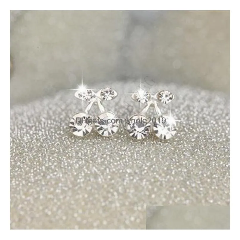 50 style stud earrings new fashion lovely women heart crystal ear stud earring jewelry for charming lover earring diamante earing