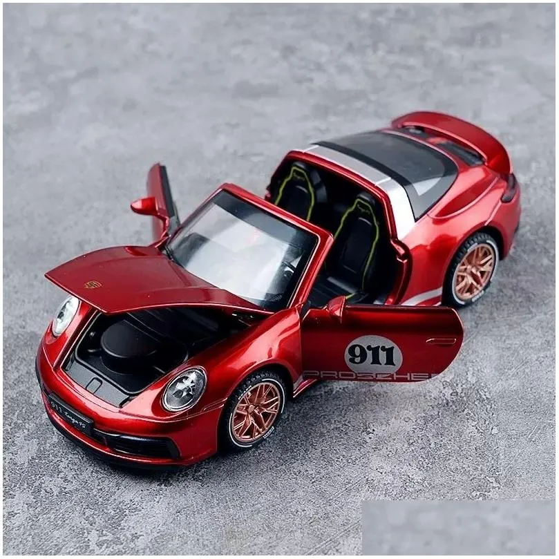diecast model 1 32 porsche 911 917 alloy car miniature targa convertible supercar for children gift metal vehicle kid toys boys 221026