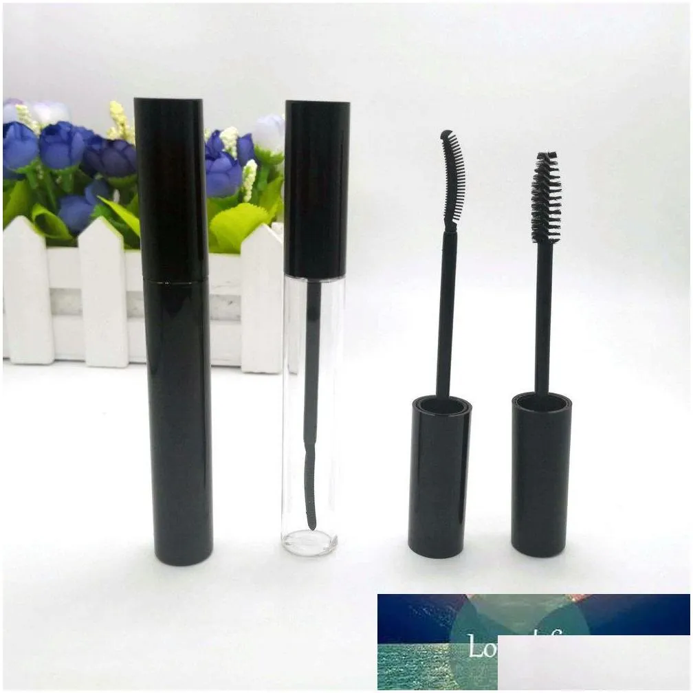 100pcs packing bottles clear black 10ml empty mascara tube container with silicone tip factory price expert design quality latest style original status