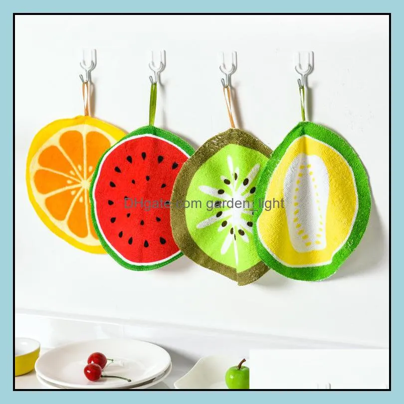 children handkerchief dish cloth lovely fruit print hanging kitchen hand towel microfiber towels cleaning rag wiping napkin zwl278