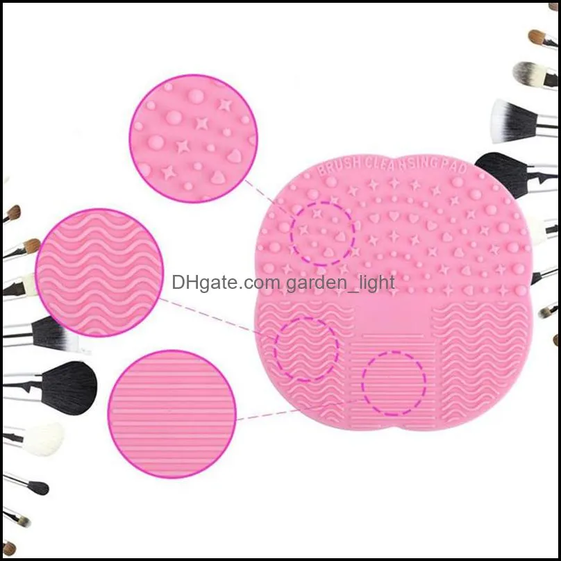 silicone makeup brushes cleaner mat pad professional washing sucker scrubber board washing cosmetic brush cleaning tools wq349