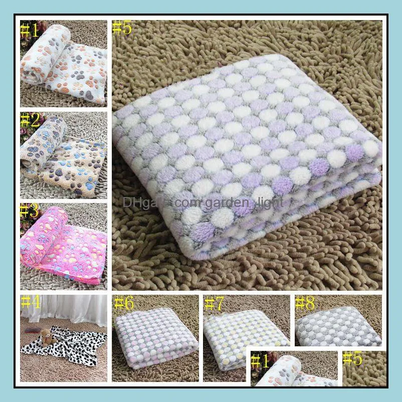 pet blanket colorful claw printed cat dog blankets doublesided plush soft warm puppy throws pet sleeping mat bath towel lxl700y