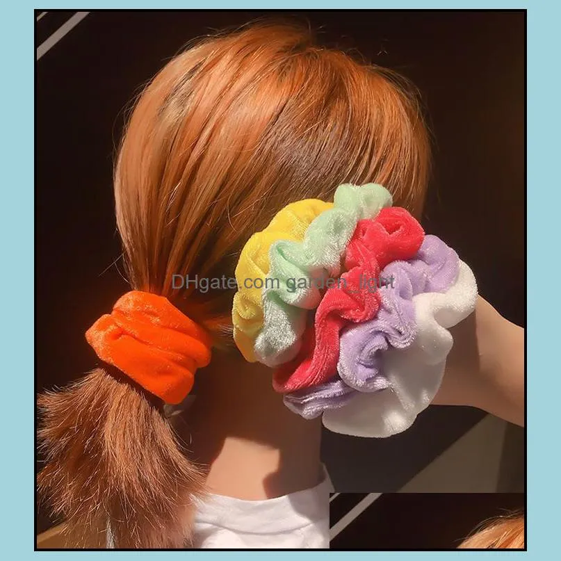 girls hair ties ropes elastic hairbands lady ponytail holder fashion hairwear solid color hair rope 40 color hair accessories yfa2516