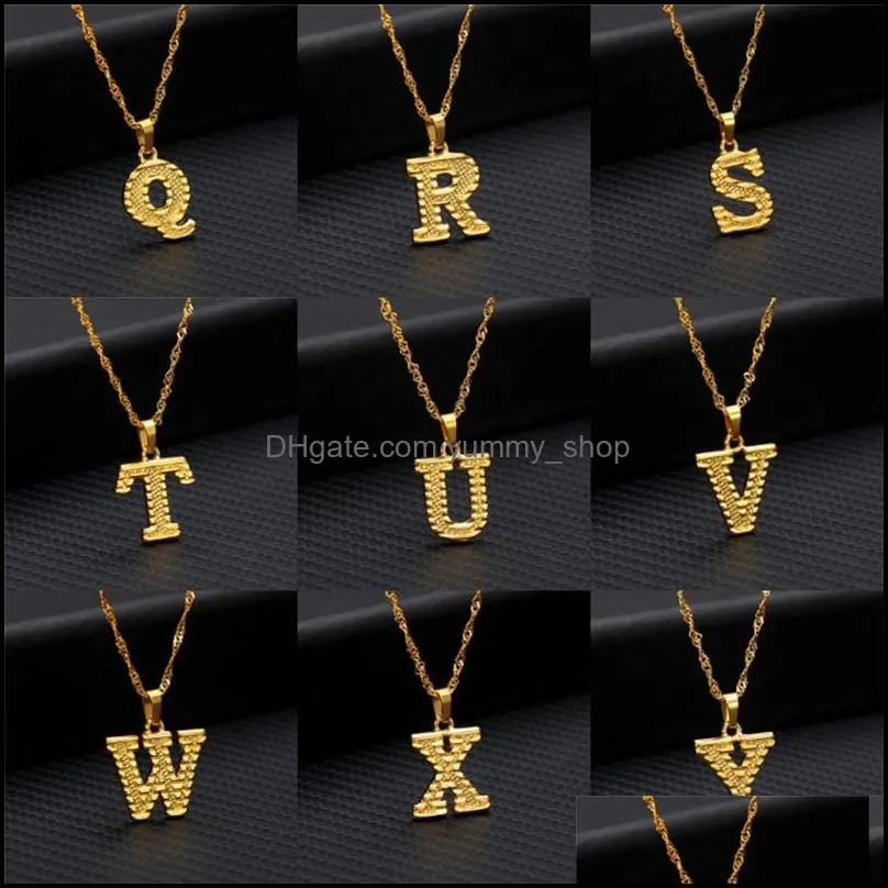 english alphabet 26 az letter necklace pendant women men high quality capital name necklaces birthday gift accessories p443fa