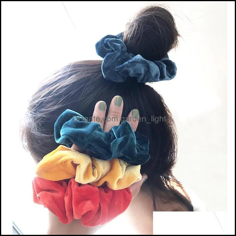 girls hair ties ropes elastic hairbands lady ponytail holder fashion hairwear solid color hair rope 40 color hair accessories yfa2516