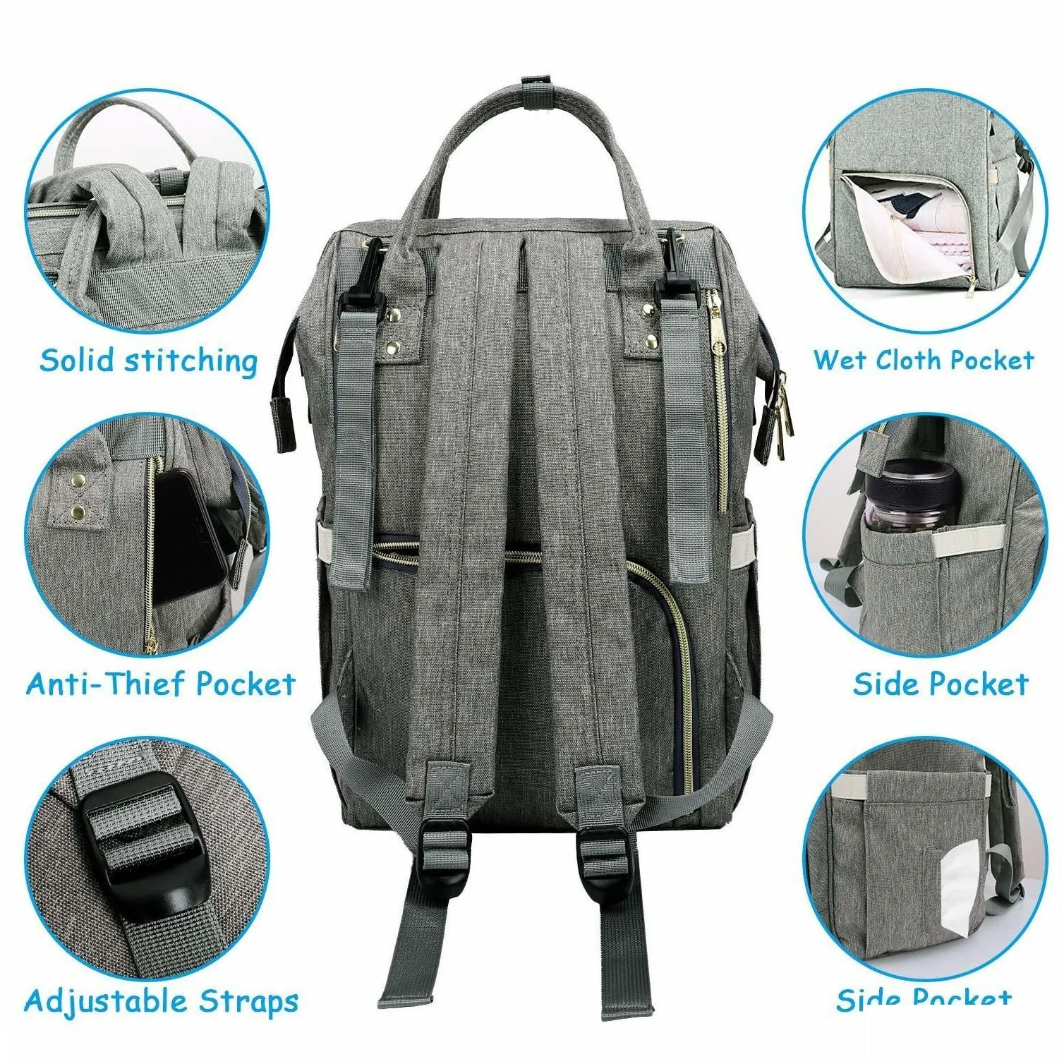 diaper bags large capacity backpack waterproof maternity baby with usb interface mummy travel for stroller 221014