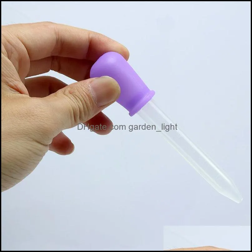 10 colors other drinkware 5ml silicone liquid droppers plastic pipettes transfer eyedropper with bulb tip for candy oil kitchen kids gummy making mold