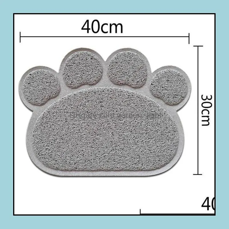 paw shape dog cushion cat feeding mat pad pet dish bowl food water feed placemat table pvc mat 30cm x 40cm wy1072