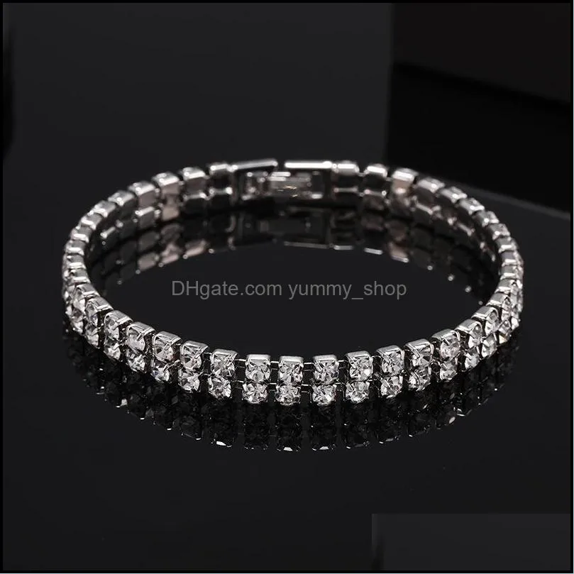full rhinestone jewelry bracelet bling cuban link bangle fashion men hip hop bracelets accessories q301fz