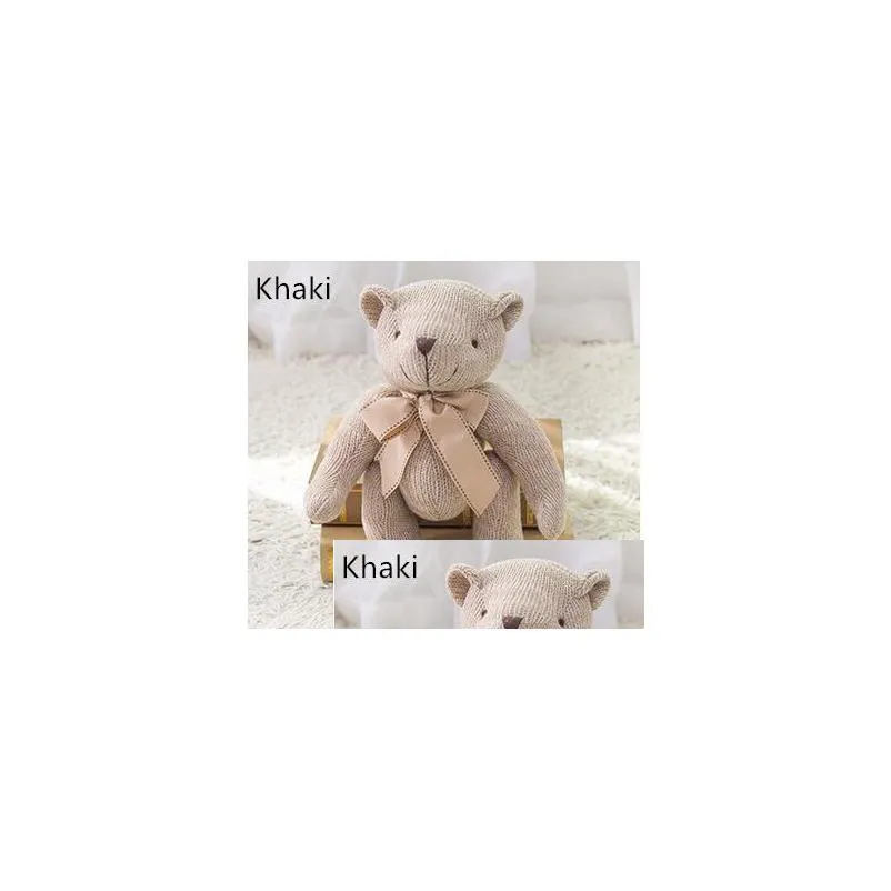 kids bear plush dolls toy baby stuffed bowknot knitted bear toys girl boy creative christmas party gifts toy gxt 001