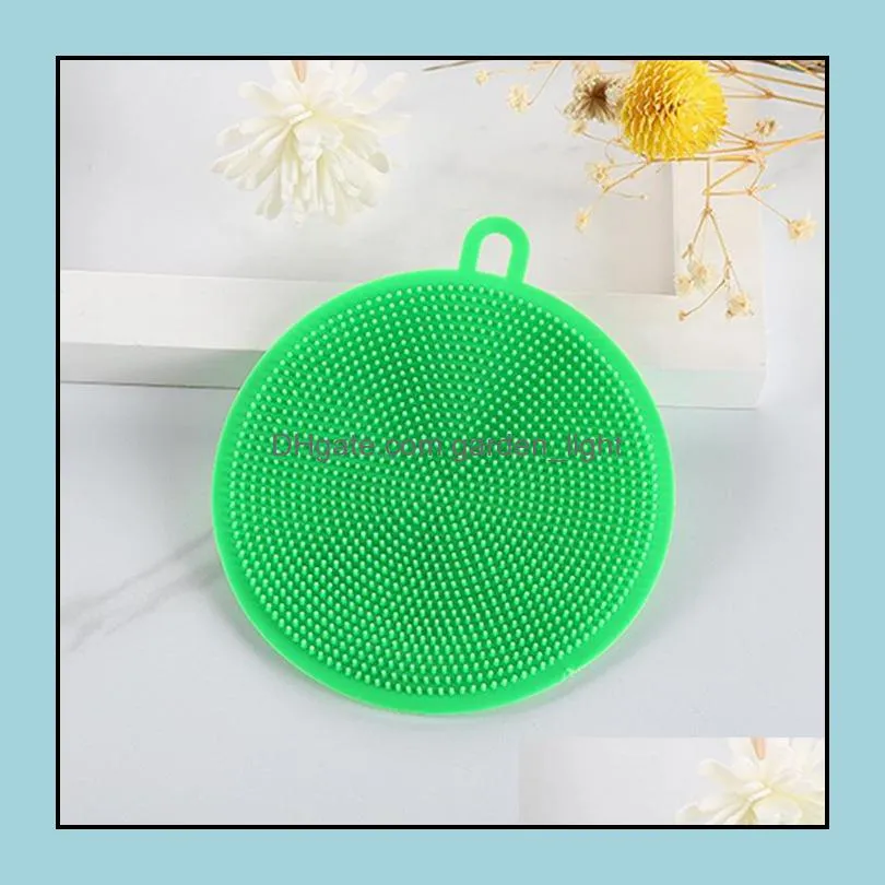 silicone dish bowl cleaning brush multifunction 5 colors scouring pad pot pan wash brushes cleaner kitchen washing tool zwl312