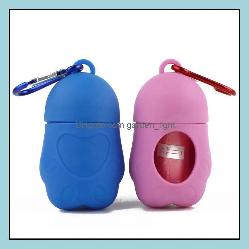 pet dispenser garbage case included pick up waste poop bags dog supplies bag box household cleaning tool 5 colors lxl438a