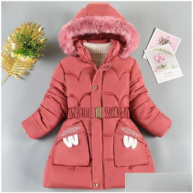 down coat children winter teenager thickened hooded cottonpadded parka kids warm long jackets toddler outerwear 221012