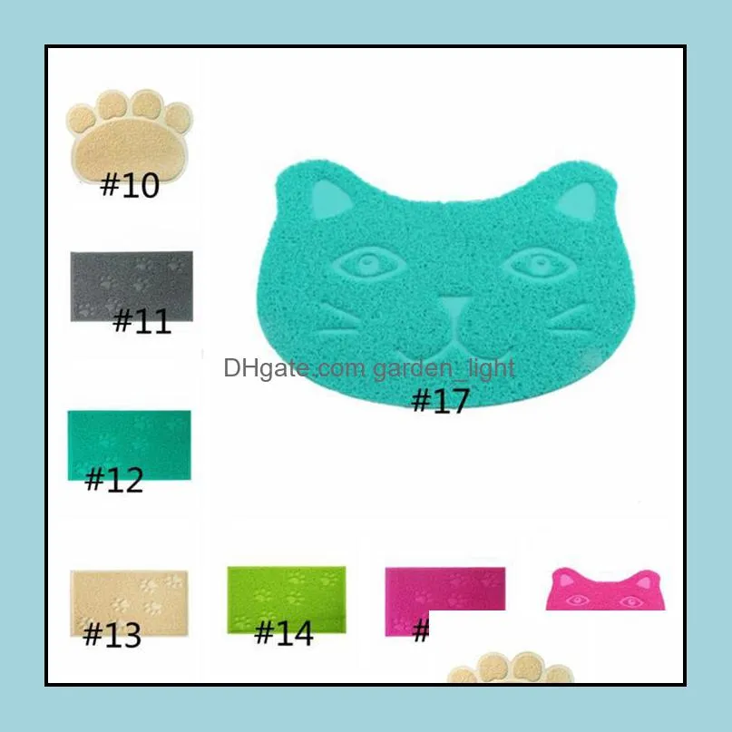 paw shape dog cushion cat feeding mat pad pet dish bowl food water feed placemat table pvc mat 30cm x 40cm wy1072