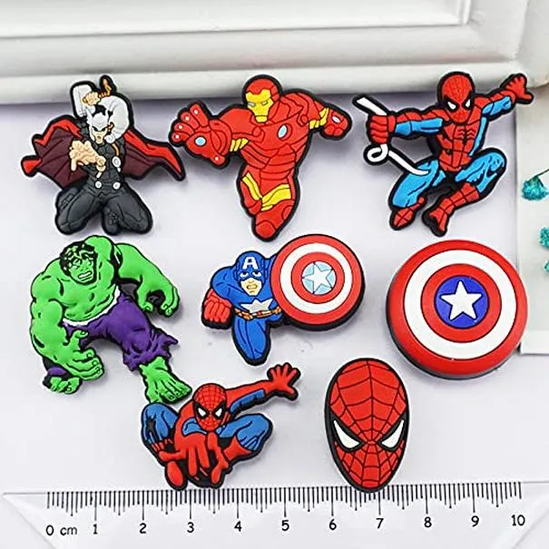 shoes charms for croc anime anime superheros pvc shoe charms for boys girls kids teens women men shoes and bracelets wristbands party gifts accessories for halloween easter christmas birthdays party gifts.