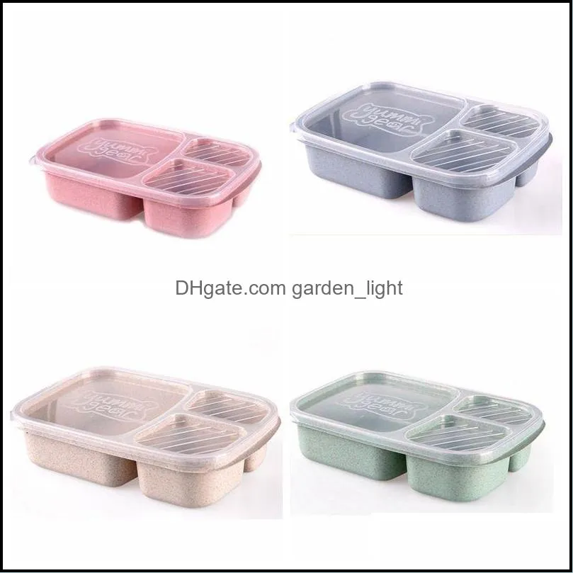 rice husk wheat straw lunch box food pp lunch box school bowls fast food seperated lunch box gradeysy9q