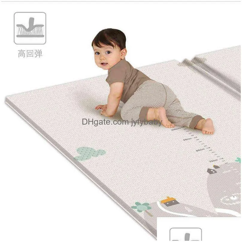 200x180x1cm doublesided kids rug foam carpet game playmat waterproof baby play mat baby room decor foldable child crawling mat x1106