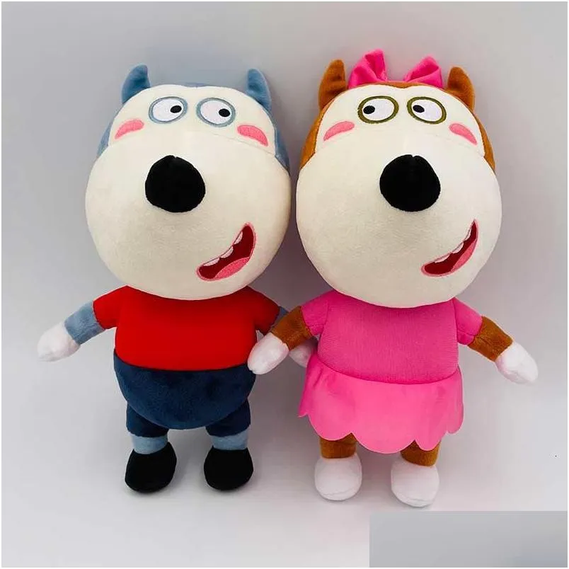 plush dolls 2pcsset 30cm anime wolfoo family toys cartoon ie lucy soft stuffed toy for children kids boys girls fans gifts 221104