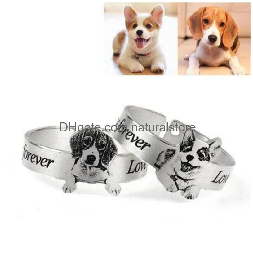 custom portrait ring 925 sterling silver pet ring personalized pet ring dog photo rings silver portrait pendant pet memorial