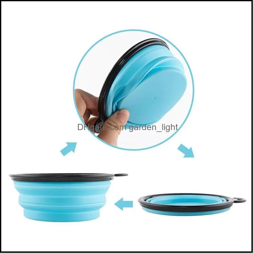 foldable dog bowls silicone dog supplies puppy silicone bowl portable pet feeding bowls with climbing buckle dog supplies wll339