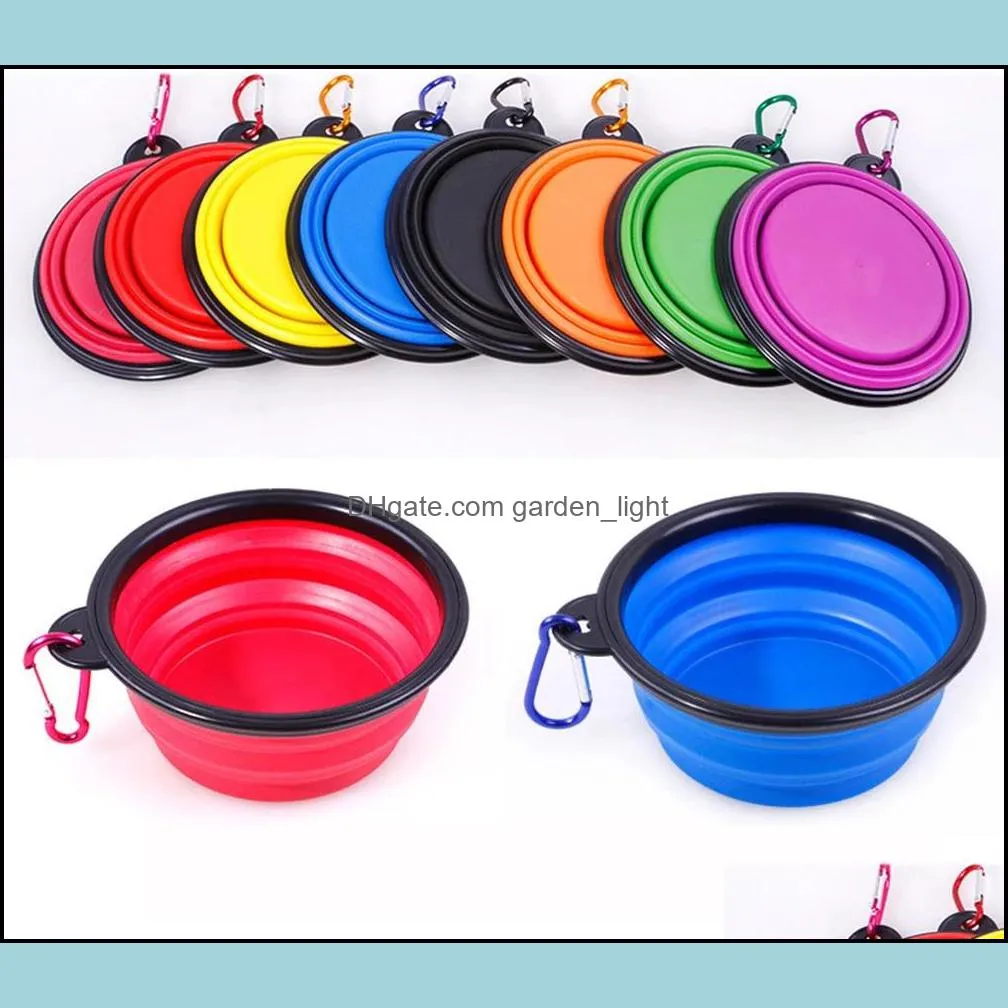 foldable dog bowls silicone dog supplies puppy silicone bowl portable pet feeding bowls with climbing buckle dog supplies wll339