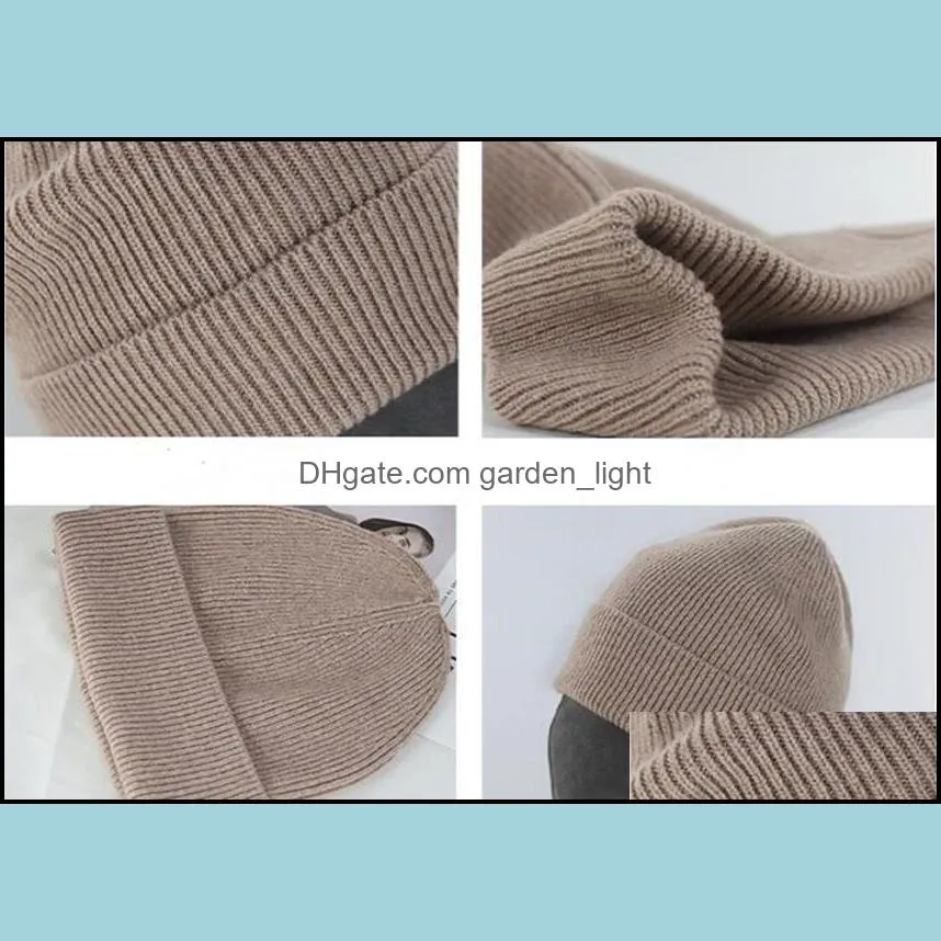 artificial wool beanie caps lady knitted cashmere thick warm couple lovers parentchild hats tide street hiphop wool cap adult wy898