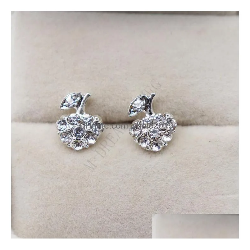 50 style stud earrings new fashion lovely women heart crystal ear stud earring jewelry for charming lover earring diamante earing