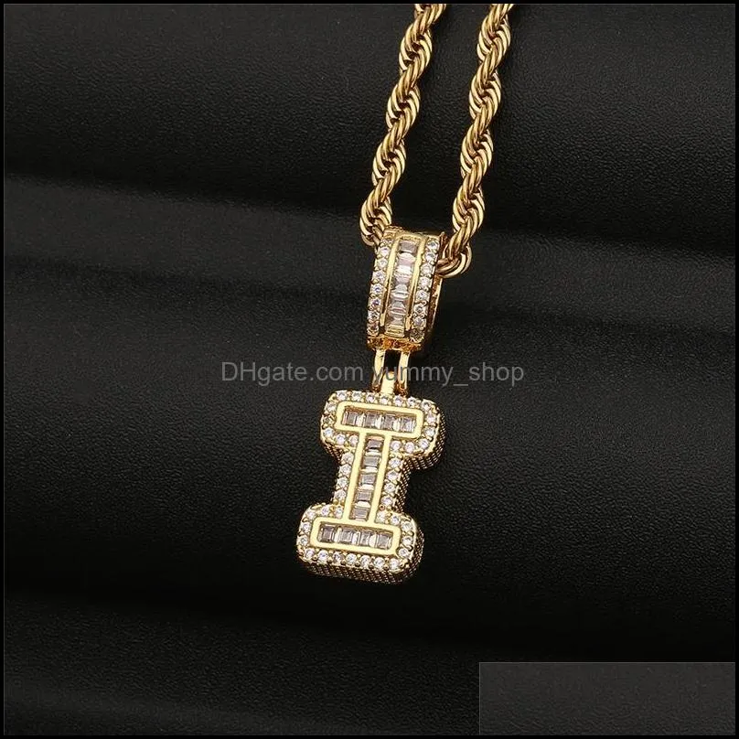crystal 26 letters pendant necklace for men women personalized capital az name necklaces fashion hip hop jewelry p334fa