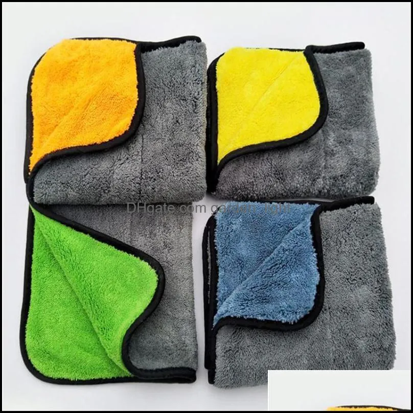 car care polishing wash towels plush microfiber washing drying towel strong thick plush polyester fiber car cleaning cloth wq321