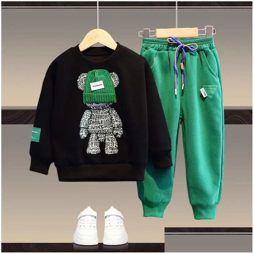 clothing sets baby boys and girls clothing set spring autumn children hooded outerwear tops pants 2pcs outfits kids teenage costume suit