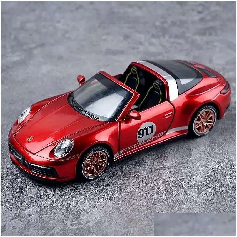 diecast model 1 32 porsche 911 917 alloy car miniature targa convertible supercar for children gift metal vehicle kid toys boys 221026