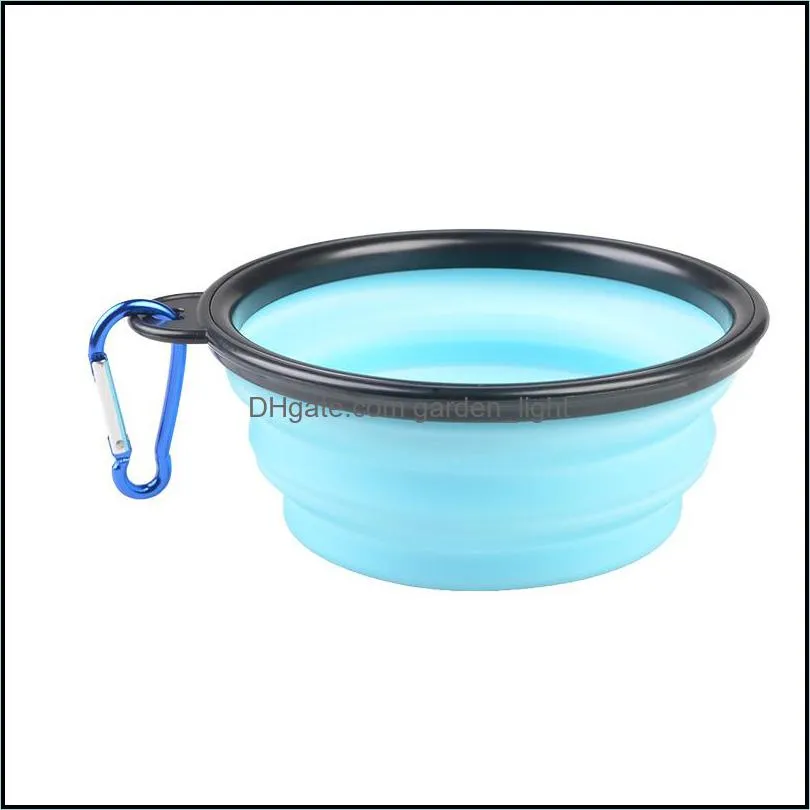 dogs cat bowls water dish feeder silicone foldable bowl travel collapsible pet feeding tools 12 colors yhm2421zwl