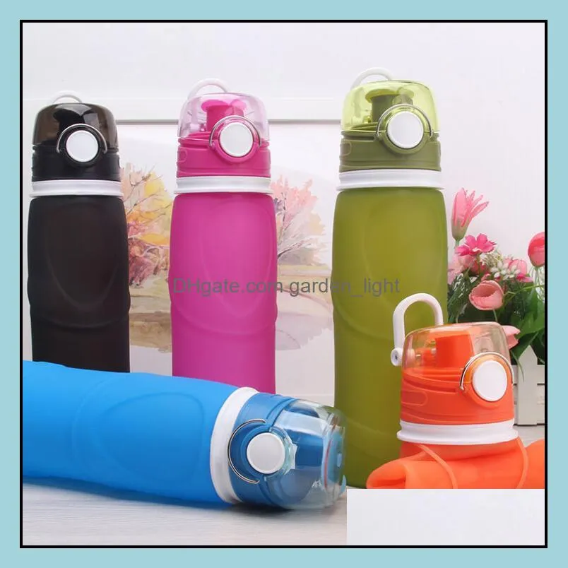 foldable silicone water bottle leakproof other drinkware bottles high quality ecofriendly outdoor sports camping hiking bicycle