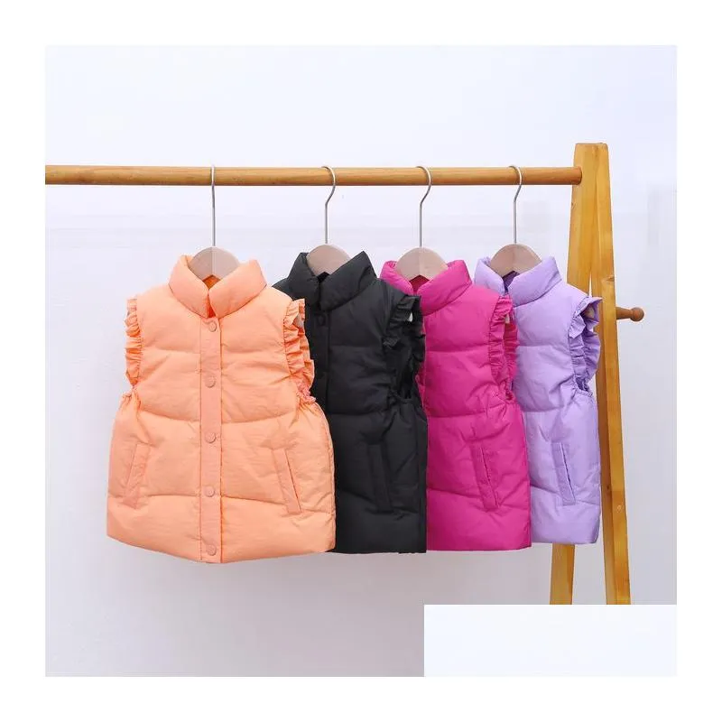 waistcoat baby girls down gilets little winter sleeveless puffer vest jackets kids causal warm children outerwear coats 221028