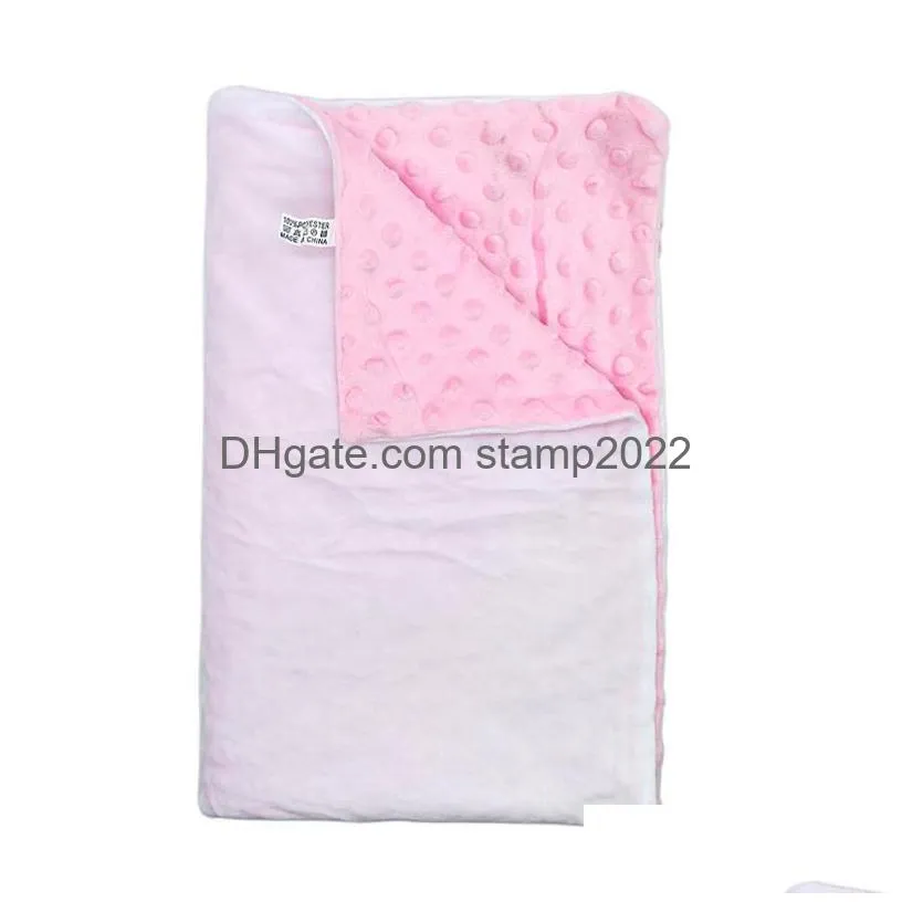 polyester sublimation baby blanket thermal heat transfer warm soft sofa bed blankets with massage beads 30x40 inch