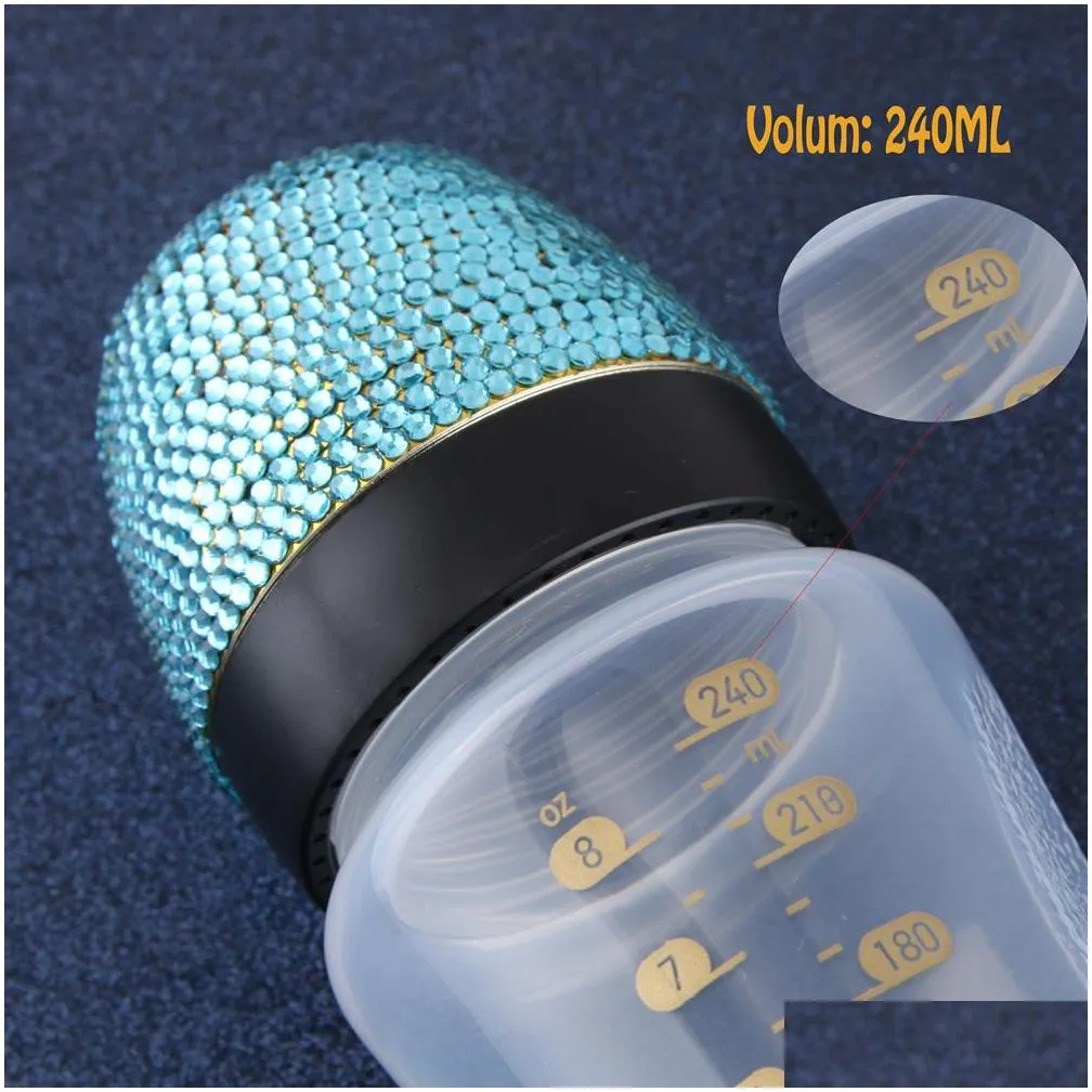 baby bottles 240ml bling feeding with luxury pacifier 8oz wide caliber born nursing a 221018