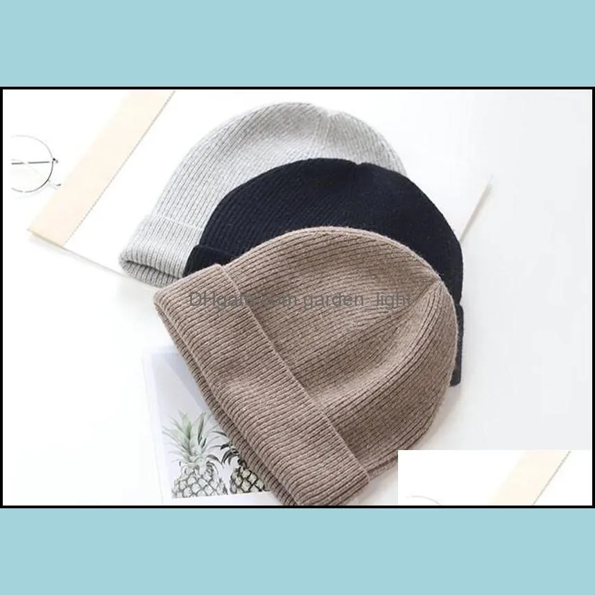 artificial wool beanie caps lady knitted cashmere thick warm couple lovers parentchild hats tide street hiphop wool cap adult wy898