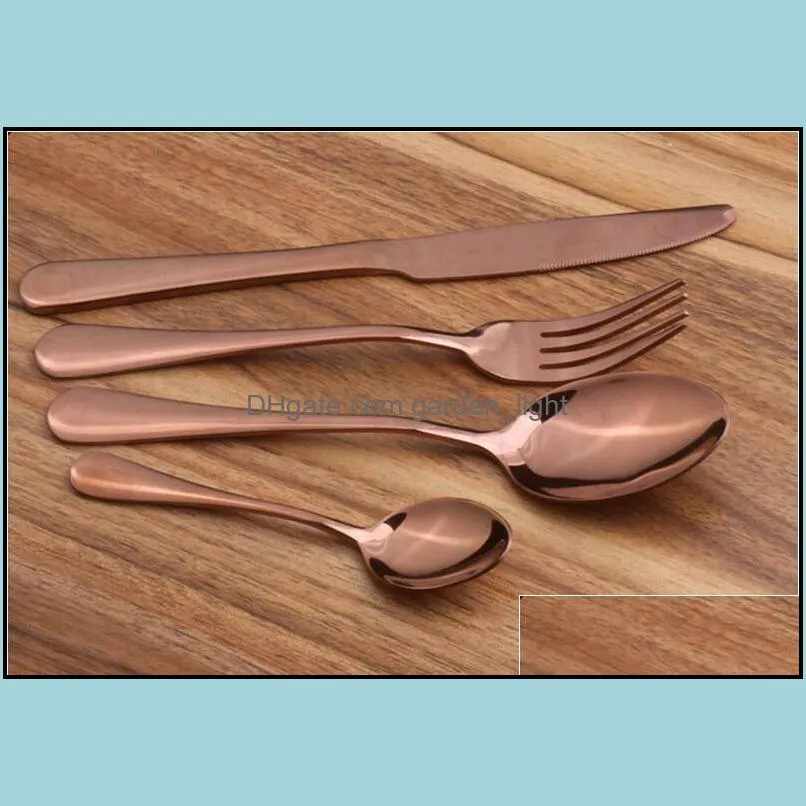 stainless steel flatware set tableware dinnerware set knife and fork cutlery spoons set 5 color ysy262l
