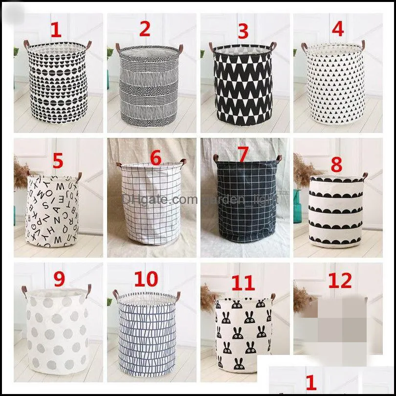 foldable storage basket kids toys storagebags bins printed sundry bucket canvas handbags clothing organizer tote 55 styles wll1074