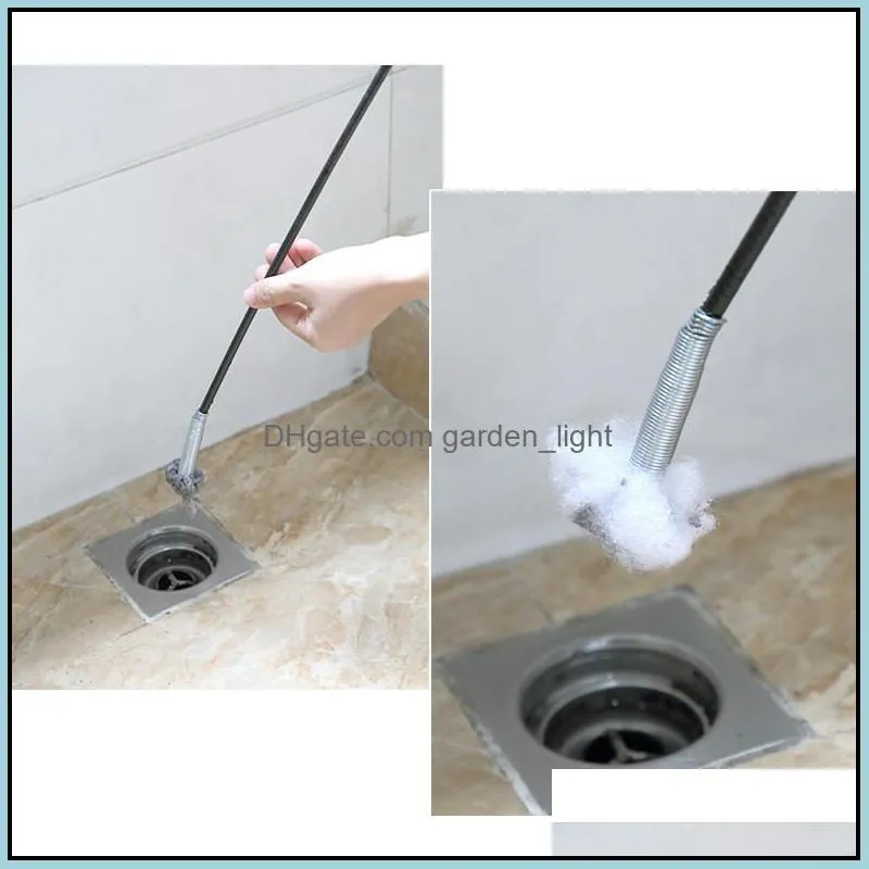 stainless steel bendable cleaner claws sewer hair kitchen sink anticlogging pipeline foreign matter grabber spring grip wy1346