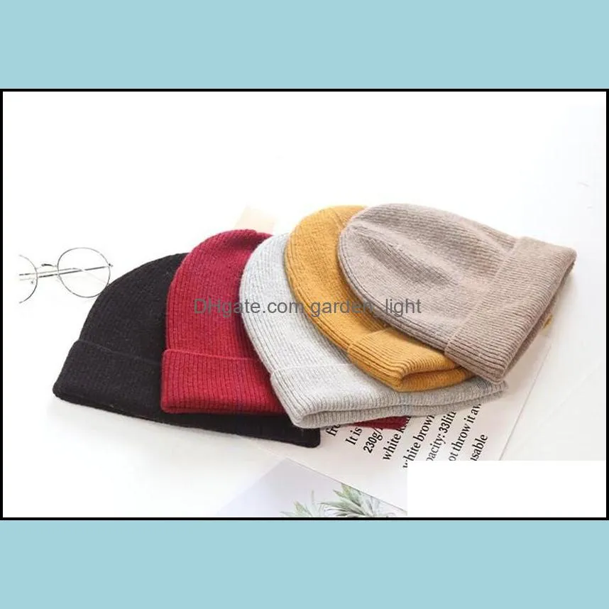 artificial wool beanie caps lady knitted cashmere thick warm couple lovers parentchild hats tide street hiphop wool cap adult wy898