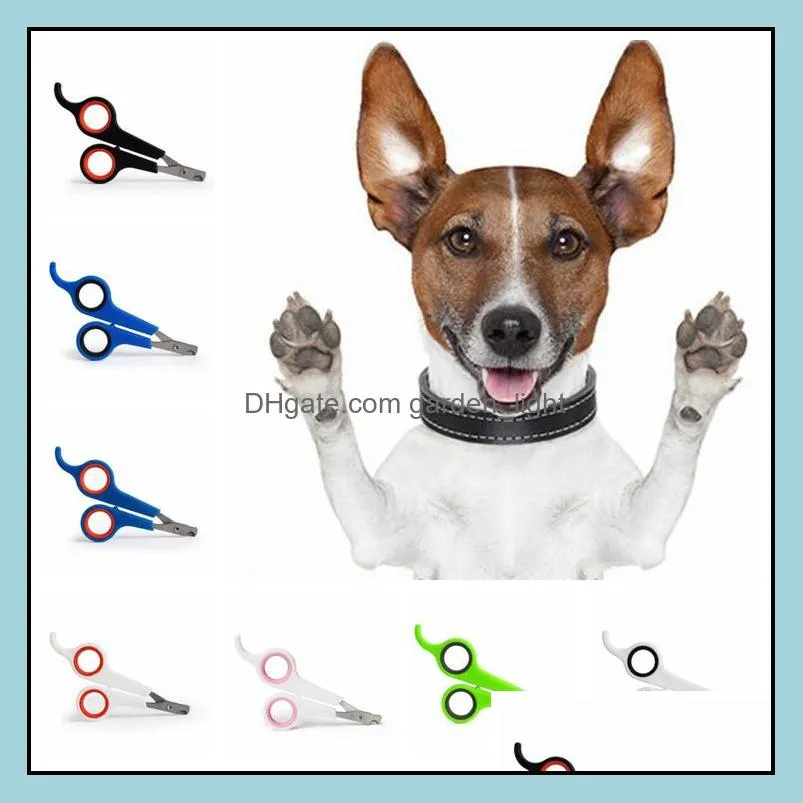 pet nail scissors stainless steel head small dog cat nail clipper trimmer manicure supplies 9 colors dog supplies lxl756q