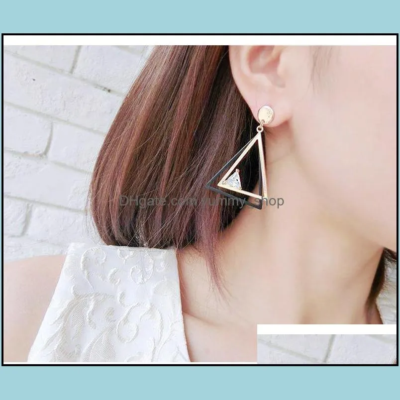 luxury 925 sterling silver retro simple and unique personality triangular geometric pattern high quality earrings factory direct sale