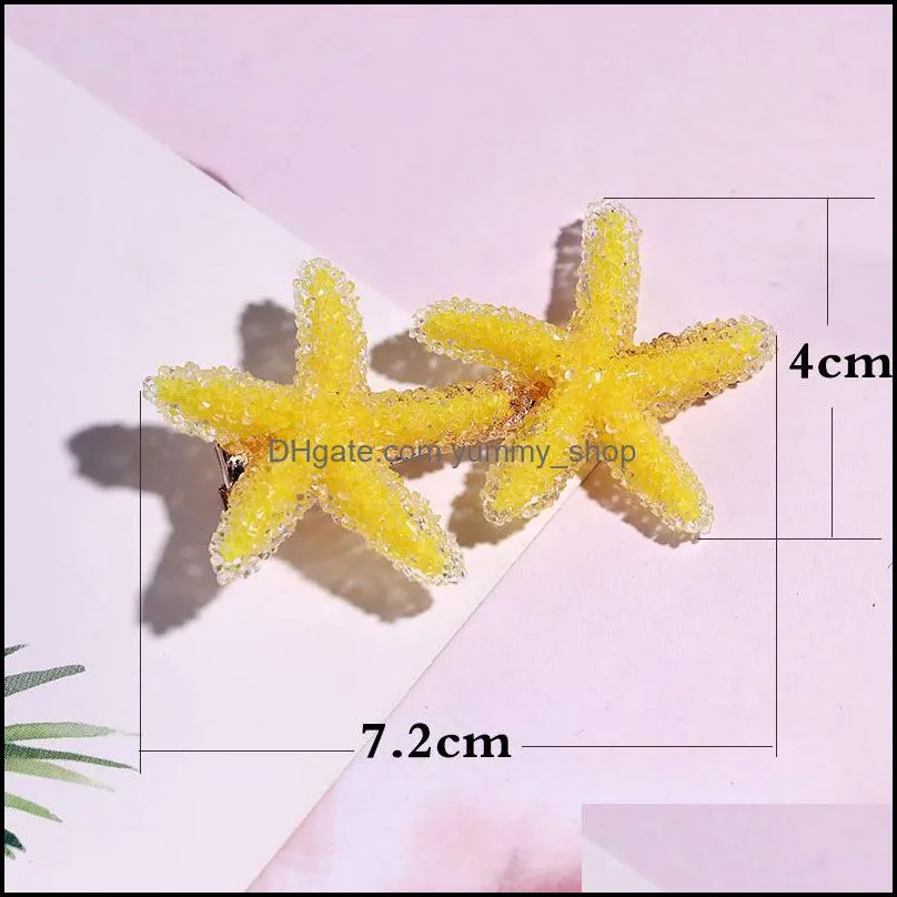 2020 fashion hairpins women hollow rabbit starfish shiny crystal hair clips for girls barrettes hair accessories gifts